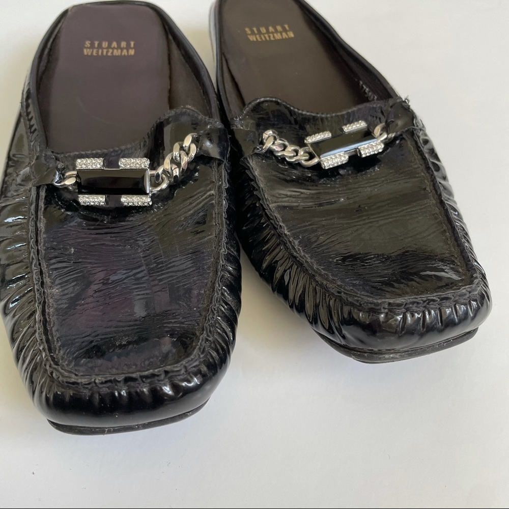 Stuart Weitzman Black Slip On Chain Link Loafer M… - image 4